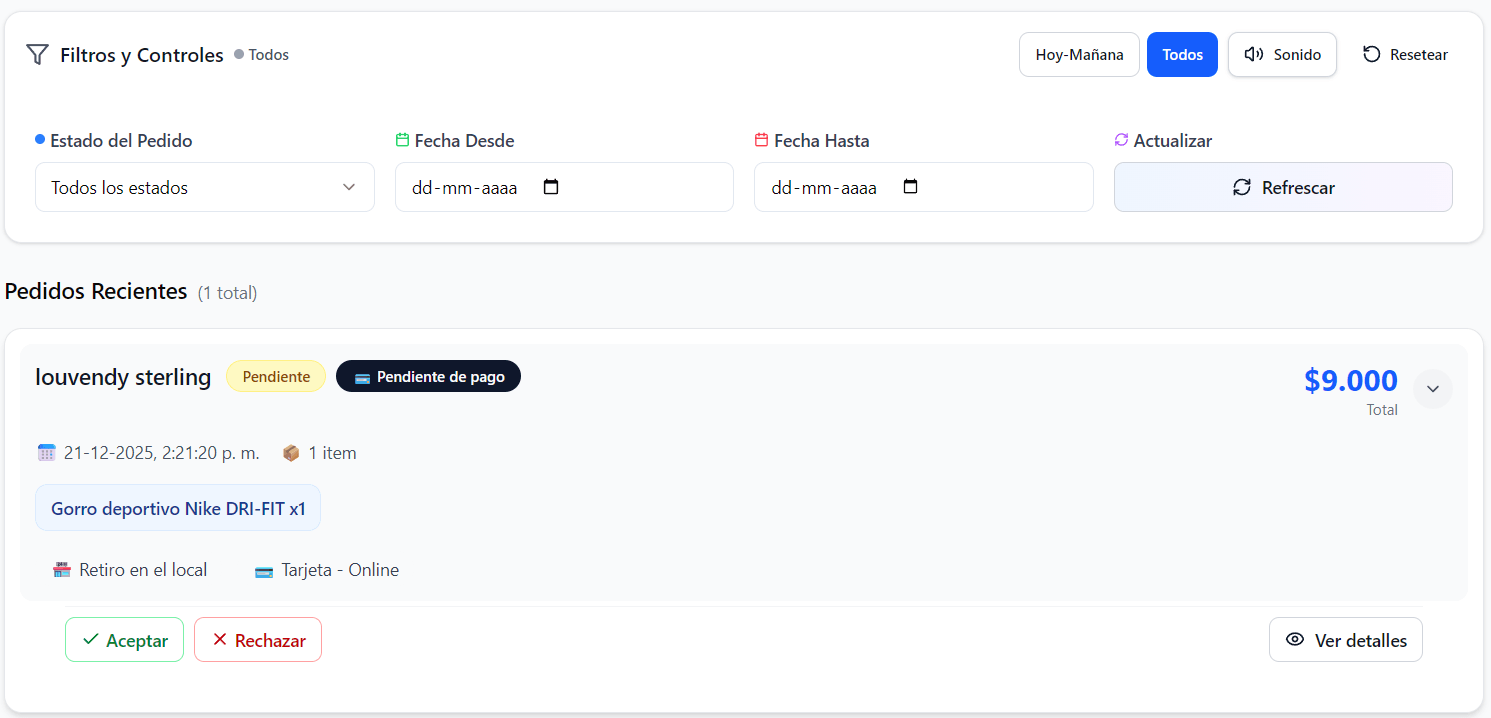 Administra pagos y pedidos